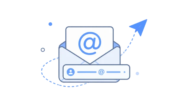 Email address icon with an @ symbol, envelope and address field