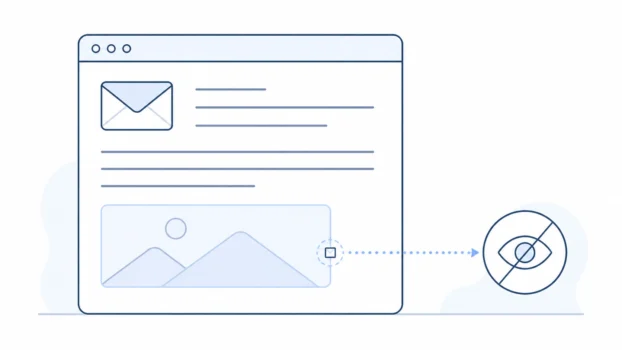 Email with a hidden tracking pixel being blocked