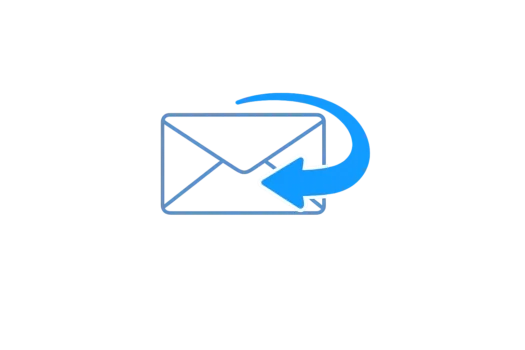 Envelope with a curved return arrow representing recalling a sent email