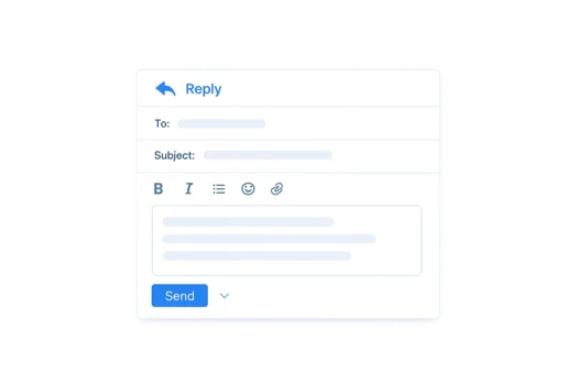 Email reply window showing a reply message being written