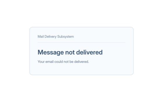 Illustration of an email delivery failure notification showing that a message could not be delivered.