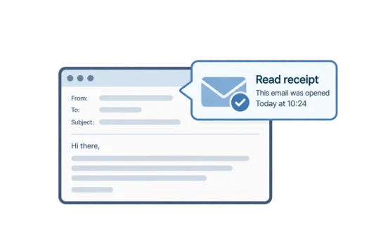 An email message with a read receipt notification confirming that the email was opened.