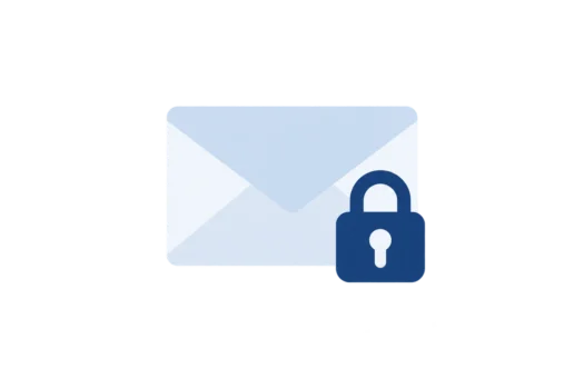 illustration of an envelope with a padlock, representing private email.